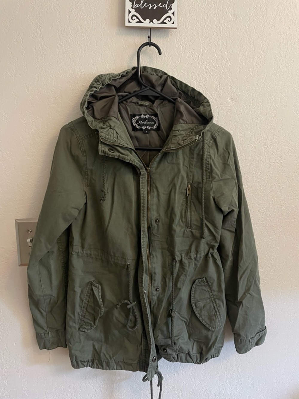 Ambiance Olive Utility Hooded Jacket